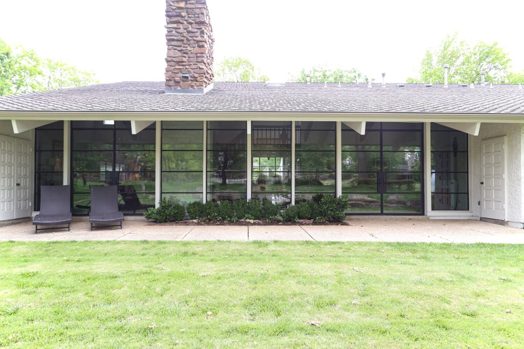steel doors looking great from the lawn